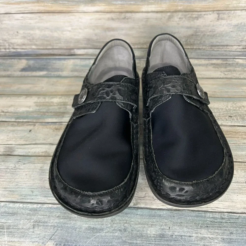 Alegria Womens Size 37 Dream Fit Black Leather Neoprene Dena DEN-435 Shoes‎